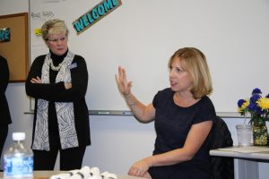 Picture of Christina Baker Kline talking to class