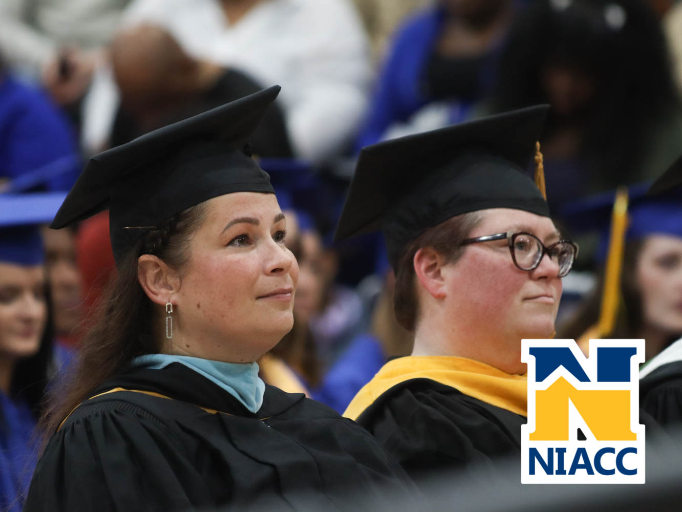 Faculty wearing graduation robes