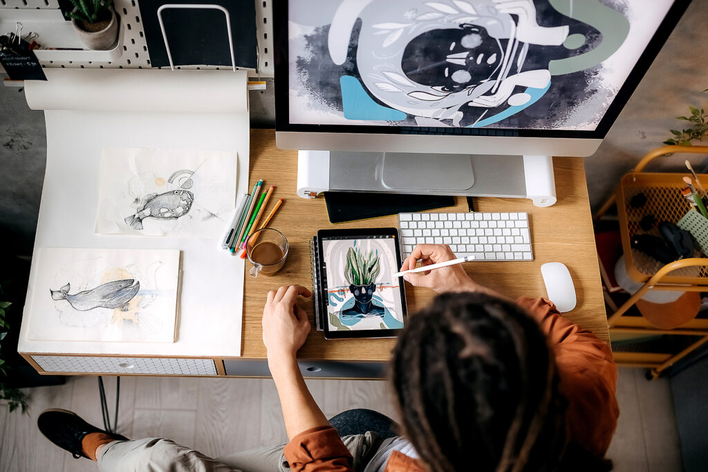 graphic designer working on computer