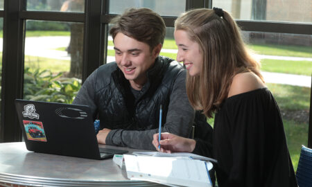 students studying