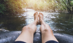 Floating the river in a tube