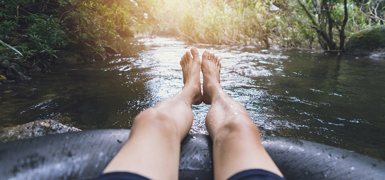 Floating the river in a tube