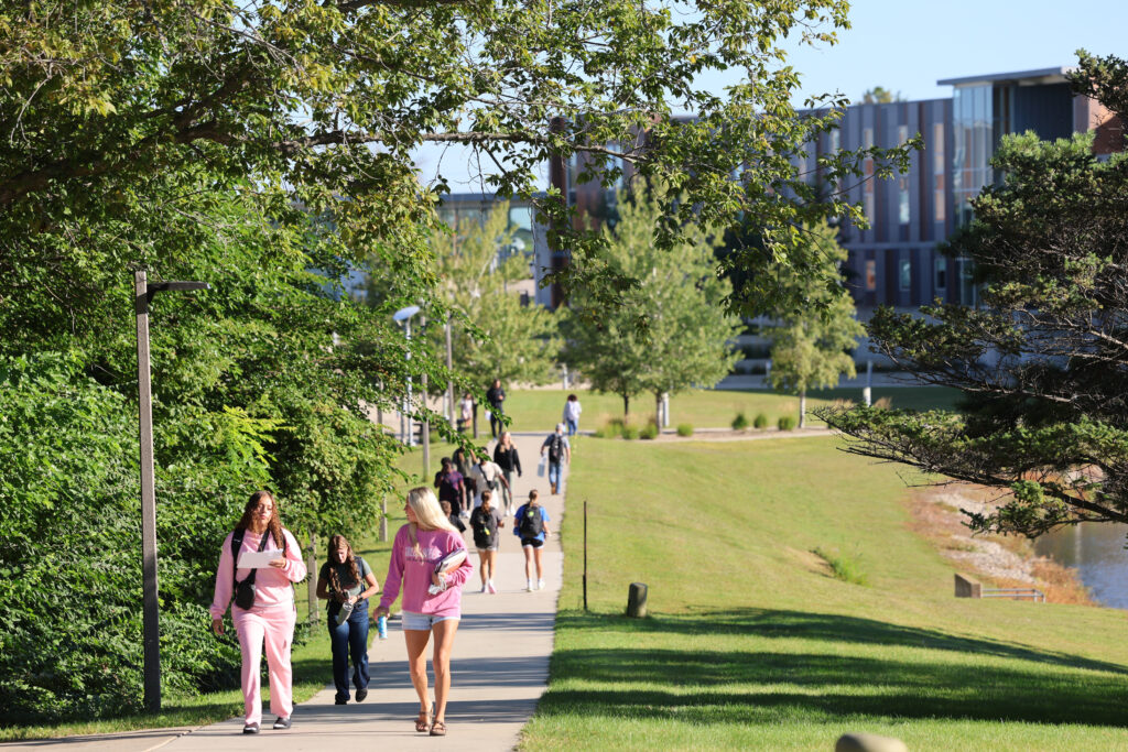 Students at NIACC on the first day of fall classes in 2025