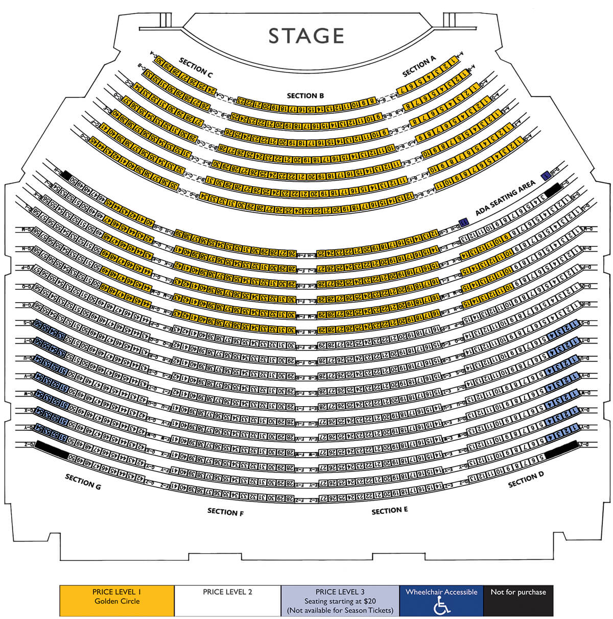 Picture of the Seating layout for the NIACC Auditorium
