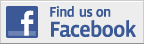 Facebook logo with text 'Find us on Facebook' width=