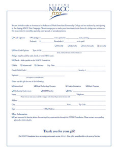 Picture of NIACC Pledge Card Cover