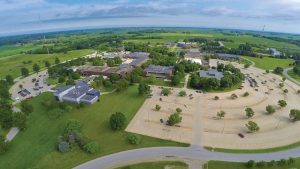 Aerial photo of the NIACC campus