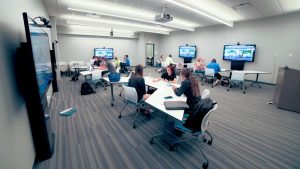 Photo of students in the Sandbox STEM classroom