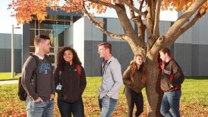 Photo of students outside of the STEM Center