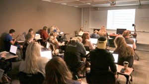 Photo students in a McAllister Hall classroom