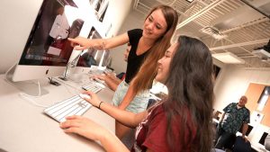 Photo of students graphic design computer lab