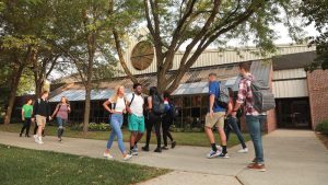 Photo of students outside of the Activity Center