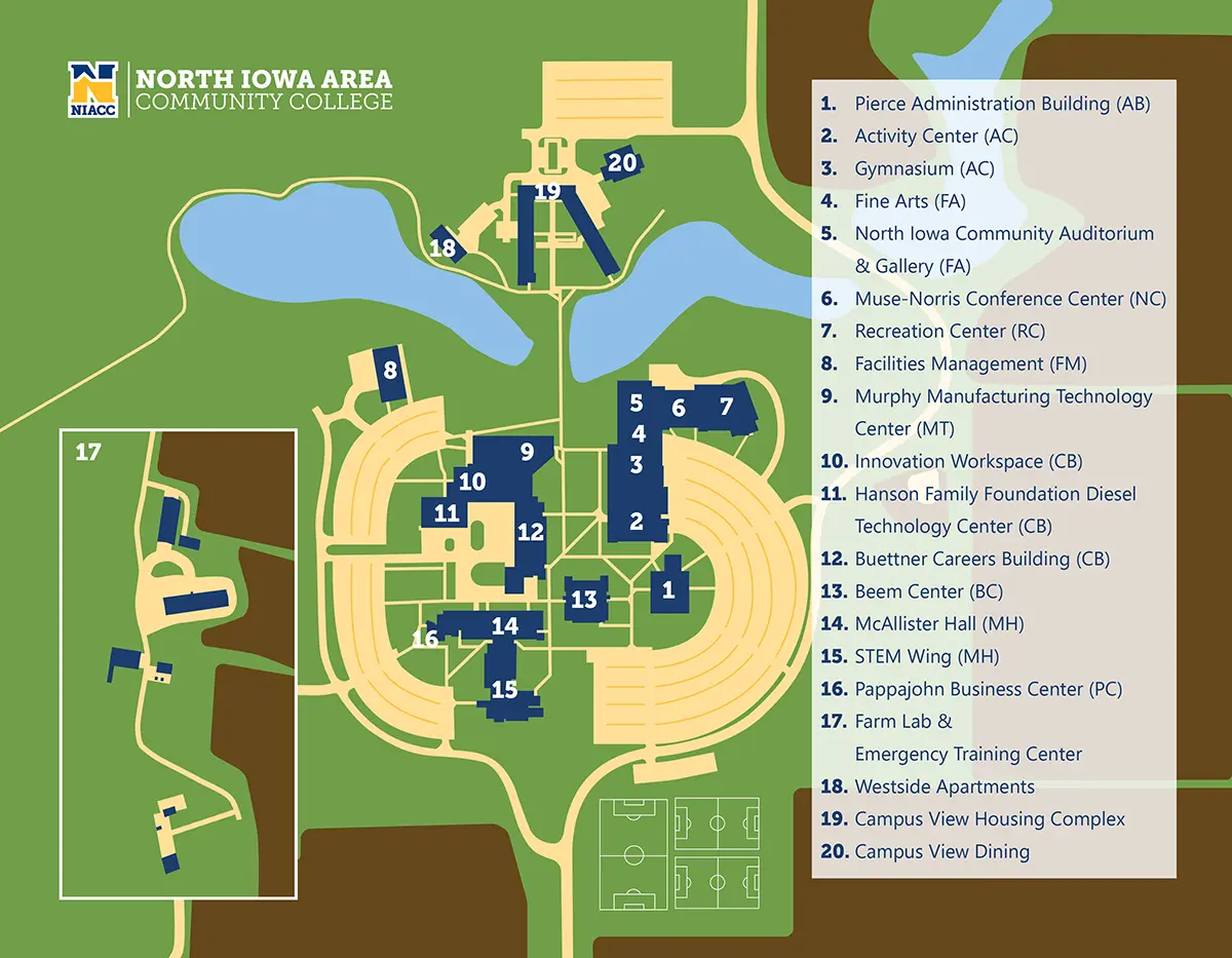 Campus Map North Iowa Area Community College