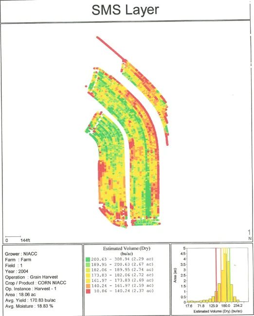 Picture of Yield Map Field 1 Corn - 2004