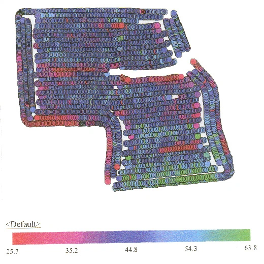 Picture Yield Map Field 7 Soybeans - 1999