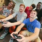 Picture of students playing video games